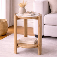Elmwood Marble Accent Side Table