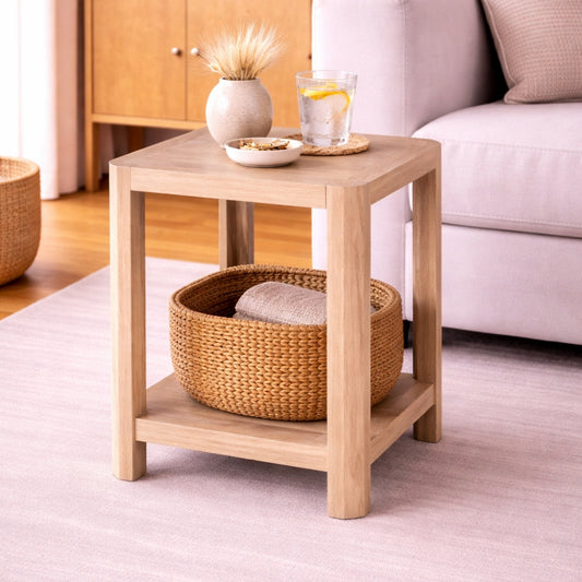Oak Haven Storage Side Table