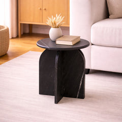 Solid Marble Round Accent Table Pedestal Base