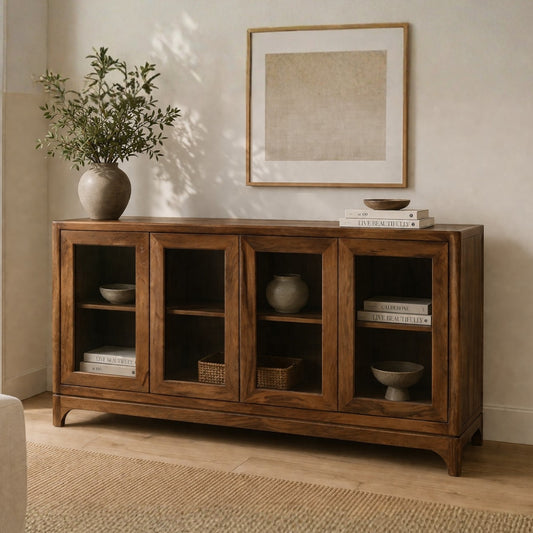 Everwood Glass Display Sideboard