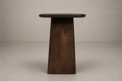 Minimalist Wooden Accent Table with Sculptural Pedestal Base