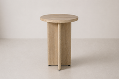 Nordic Round Oak Accent Table