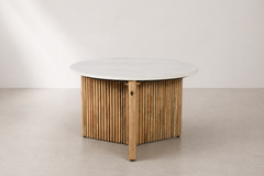 Coastal Fluted Marble Coffee Table