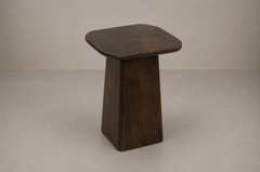 Minimalist Wooden Accent Table with Sculptural Pedestal Base