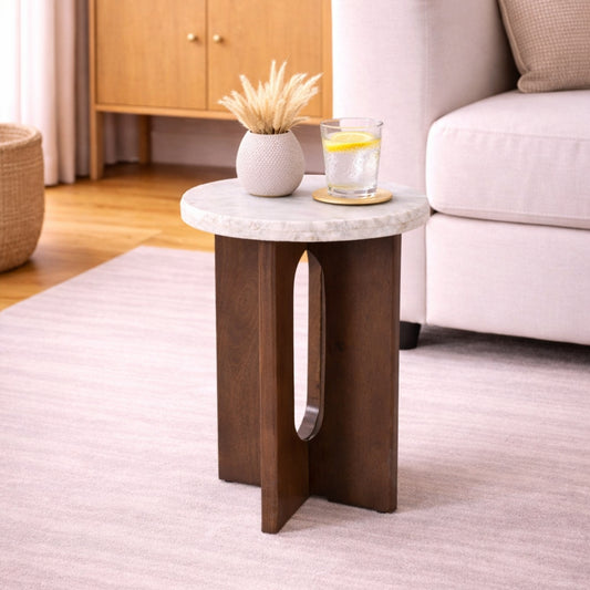 Aurora Marble Top Side Table