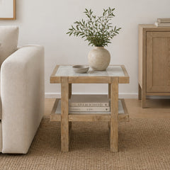 Willow Marble Inlay Side Table