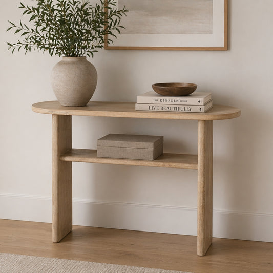 Scandinavian Oak Console Table