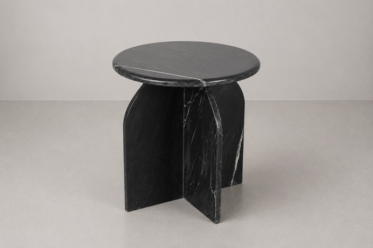 Solid Marble Round Accent Table Pedestal Base