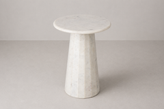 Luna Marble Pedestal Side Table