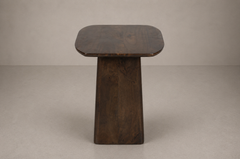 Minimalist Wooden Accent Table with Sculptural Pedestal Base