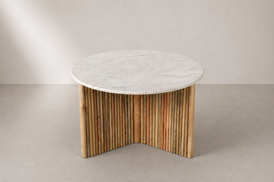 Coastal Fluted Marble Coffee Table