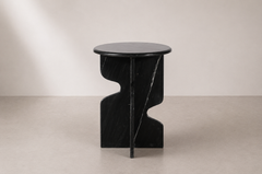 Noir Sculpted Accent Side Table