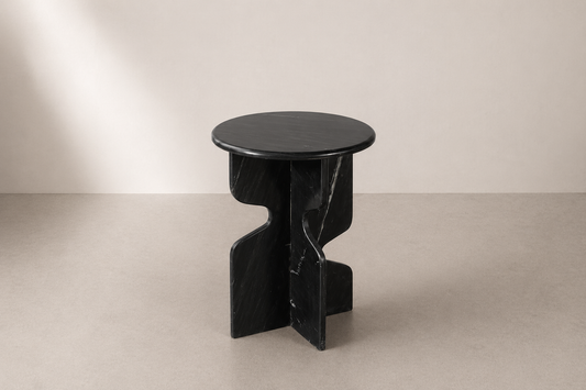 Noir Sculpted Accent Side Table